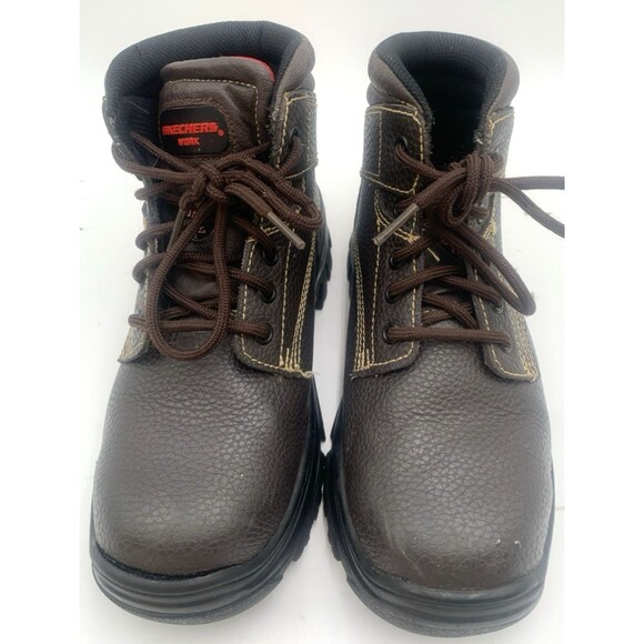 Skechers Work Men's Burgin-Tarlac Industrial Work Boots Steel Toe Size 7 Brown - Picture 3 of 14